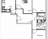 3-комнатная квартира площадью 76.7 кв.м, 2-я Муравская, корп.8 | цена 8 726 695 руб. | www.metrprice.ru