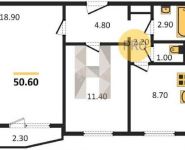 2-комнатная квартира площадью 50.6 кв.м, Грайвороновский 2-й пр., 38С3 | цена 7 569 750 руб. | www.metrprice.ru