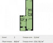 2-комнатная квартира площадью 66.8 кв.м, Михневская ул., 8 | цена 7 147 600 руб. | www.metrprice.ru