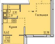 1-комнатная квартира площадью 33.2 кв.м, деревня Лопатино, 20 | цена 2 686 811 руб. | www.metrprice.ru