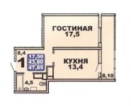 1-комнатная квартира площадью 47.9 кв.м, Жуковского ул., 25С1 | цена 4 100 000 руб. | www.metrprice.ru