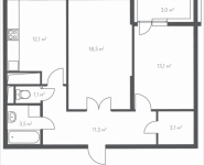 2-комнатная квартира площадью 67.2 кв.м, 1-й Нагатинский проезд, 14, корп.2 | цена 14 050 848 руб. | www.metrprice.ru