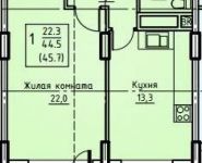 1-комнатная квартира площадью 45.7 кв.м,  | цена 5 250 000 руб. | www.metrprice.ru