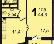 1-комнатная квартира площадью 45 кв.м, Лобачевского ул., 118С2 | цена 10 612 920 руб. | www.metrprice.ru