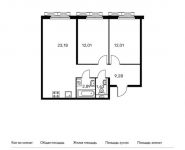 2-комнатная квартира площадью 61.13 кв.м, Складочная ул, 6к6 | цена 12 048 723 руб. | www.metrprice.ru