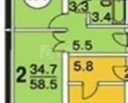 2-комнатная квартира площадью 58.5 кв.м, Мельникова пр-т, 7 | цена 6 300 000 руб. | www.metrprice.ru