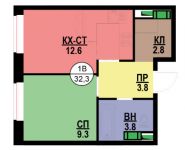 1-комнатная квартира площадью 34 кв.м, Адмирала Макарова ул., 10С2 | цена 7 189 600 руб. | www.metrprice.ru