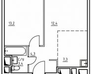 2-комнатная квартира площадью 40.6 кв.м, 1-й Грайвороновский пр, 1 стр 1 | цена 5 257 700 руб. | www.metrprice.ru