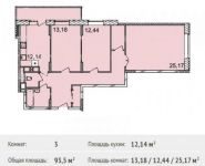 3-комнатная квартира площадью 93.5 кв.м, Набережная ул., 23 | цена 7 935 100 руб. | www.metrprice.ru