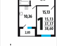 1-комнатная квартира площадью 38.6 кв.м, Нововатутинский проспект, 10/2 | цена 3 628 400 руб. | www.metrprice.ru
