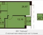 2-комнатная квартира площадью 45.79 кв.м, Ходынский бульвар | цена 8 448 255 руб. | www.metrprice.ru