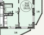 1-комнатная квартира площадью 43 кв.м, улица Мира, 1 | цена 2 500 000 руб. | www.metrprice.ru