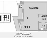 1-комнатная квартира площадью 51 кв.м, улица Саморы Машела, 5 | цена 7 586 250 руб. | www.metrprice.ru