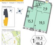 1-комнатная квартира площадью 46.3 кв.м в ЖК "SHIROKAYA", Широкая улица, д.30 | цена 8 206 907 руб. | www.metrprice.ru