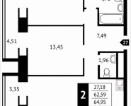 2-комнатная квартира площадью 65 кв.м, Клубная, 13 | цена 6 279 000 руб. | www.metrprice.ru