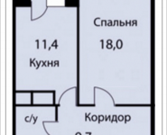 1-комнатная квартира площадью 43.8 кв.м, Триумфальная, 1 | цена 3 328 800 руб. | www.metrprice.ru