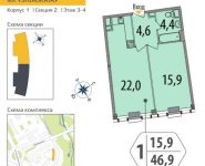 1-комнатная квартира площадью 19.8 кв.м в ЖК "SHIROKAYA",  | цена 3 647 160 руб. | www.metrprice.ru