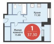 1-комнатная квартира площадью 37.3 кв.м, Юннатов улица, д.4Б | цена 7 150 410 руб. | www.metrprice.ru