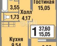 1-комнатная квартира площадью 38 кв.м,  | цена 6 200 000 руб. | www.metrprice.ru