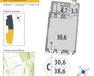 1-комнатная квартира площадью 36.7 кв.м в ЖК "SHIROKAYA", Широкая улица, д.30 | цена 6 004 854 руб. | www.metrprice.ru