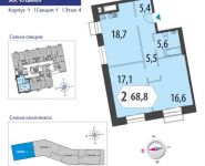 2-комнатная квартира площадью 68.9 кв.м, Староалексеевская улица, вл5 | цена 14 146 539 руб. | www.metrprice.ru