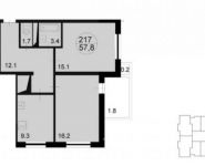 2-комнатная квартира площадью 59.8 кв.м, Радио ул. | цена 6 512 220 руб. | www.metrprice.ru