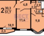 2-комнатная квартира площадью 52 кв.м, улица Липчанского, 4 | цена 5 250 000 руб. | www.metrprice.ru