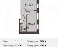 1-комнатная квартира площадью 37.3 кв.м, Донецкая ул., 30С1 | цена 5 555 571 руб. | www.metrprice.ru