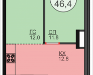 2-комнатная квартира площадью 46.8 кв.м, Авангардная, корп.7 | цена 5 428 800 руб. | www.metrprice.ru