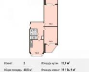 2-комнатная квартира площадью 60.5 кв.м, Авиаторов ул., 5К2 | цена 7 367 000 руб. | www.metrprice.ru