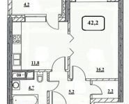 1-комнатная квартира площадью 42.2 кв.м, пр-кт Будённого, д. 51к4 | цена 8 098 805 руб. | www.metrprice.ru