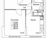 1-комнатная квартира площадью 36 кв.м, Муравская 2-я ул. | цена 4 131 062 руб. | www.metrprice.ru