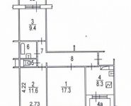 3-комнатная квартира площадью 63.8 кв.м, Мосфильмовская улица, 8 | цена 7 650 000 руб. | www.metrprice.ru