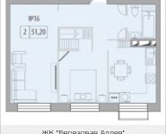 2-комнатная квартира площадью 51 кв.м, Березовая аллея, 17АС2 | цена 6 963 030 руб. | www.metrprice.ru