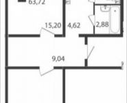 2-комнатная квартира площадью 67.9 кв.м, Железнодорожная ул. | цена 4 553 941 руб. | www.metrprice.ru