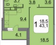 1-комнатная квартира площадью 43.7 кв.м, 9 Мая ул., 12Б | цена 4 795 638 руб. | www.metrprice.ru