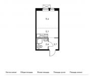 1-комнатная квартира площадью 19.8 кв.м,  | цена 3 118 500 руб. | www.metrprice.ru