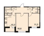 2-комнатная квартира площадью 53.9 кв.м, Ситникова улица, д.к1 | цена 4 727 030 руб. | www.metrprice.ru