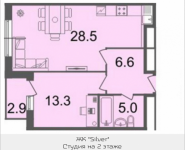 2-комнатная квартира площадью 54.9 кв.м, Серебрякова, 11-13, корп.2 | цена 8 399 700 руб. | www.metrprice.ru