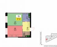 1-комнатная квартира площадью 37.8 кв.м, Генерала Карбышева бул., 7 | цена 8 731 800 руб. | www.metrprice.ru