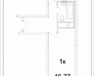 1-комнатная квартира площадью 46.77 кв.м, Ясная, 8, корп.5 | цена 3 384 672 руб. | www.metrprice.ru