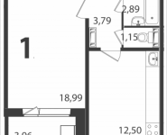 1-комнатная квартира площадью 40.5 кв.м в ЖК "Авентин", Железнодорожная, 33, корп.3 | цена 2 752 645 руб. | www.metrprice.ru