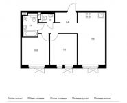 2-комнатная квартира площадью 56.2 кв.м,  | цена 5 923 480 руб. | www.metrprice.ru