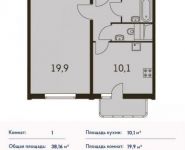 1-комнатная квартира площадью 38 кв.м, Ельнинская ул., 14 | цена 7 685 424 руб. | www.metrprice.ru