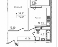 1-комнатная квартира площадью 37.77 кв.м, Михайлова, 31, корп.31 | цена 5 251 829 руб. | www.metrprice.ru