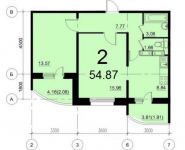 2-комнатная квартира площадью 54.87 кв.м, 5-й микрорайон, 18 | цена 2 856 477 руб. | www.metrprice.ru