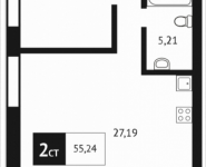 2-комнатная квартира площадью 55.2 кв.м, Клубная, 9 | цена 5 199 310 руб. | www.metrprice.ru