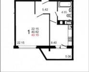 1-комнатная квартира площадью 43 кв.м, Шестая ул. | цена 3 337 876 руб. | www.metrprice.ru