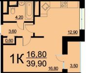 1-комнатная квартира площадью 39 кв.м, Внутренний пр., 8С3 | цена 7 105 672 руб. | www.metrprice.ru