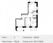 2-комнатная квартира площадью 75.5 кв.м, Липовая улица, 3 | цена 7 920 999 руб. | www.metrprice.ru